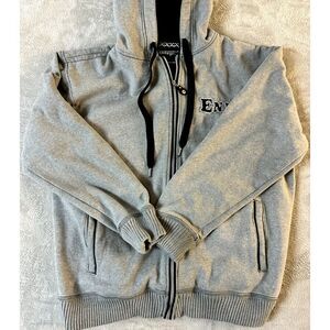 VTG  Enyce‎ Clothing Co Zip Up Hoodie Grey Embroidered Logo Men's Large